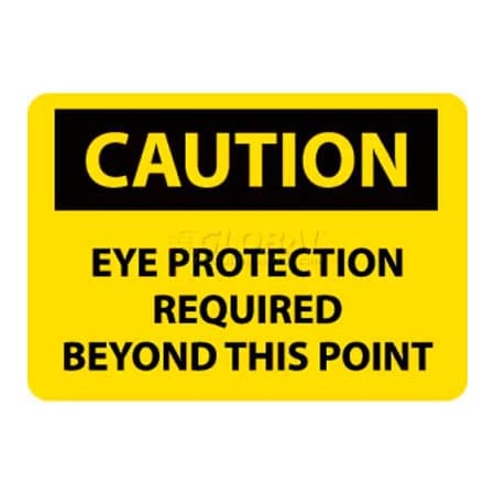 National Marker Co NMC OSHA Sign, Caution Eye Protection Required Beyond This Point, 10in X 14in, Yellow/Black C152RB